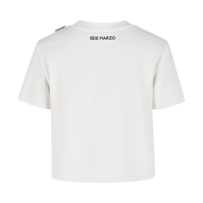 13DE MARZO Doozoo 3-D Bear Cropped Top White