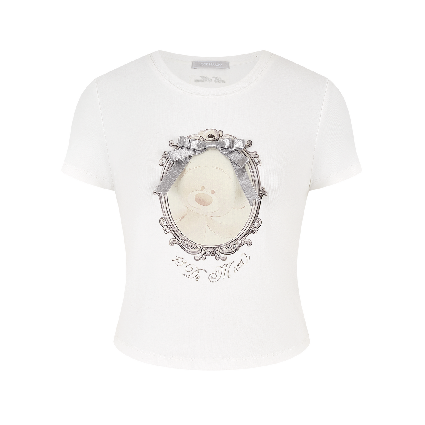 13DE MARZO Bear Magic Mirror Top White