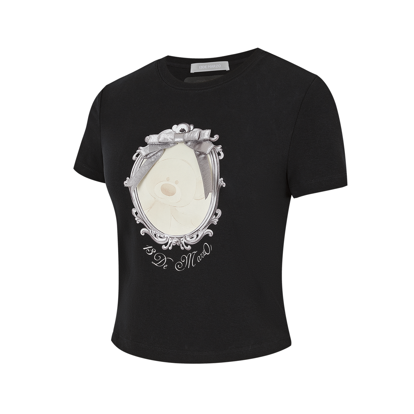 13DE MARZO Bear Magic Mirror Top Black