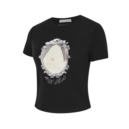 13DE MARZO Bear Magic Mirror Top Black