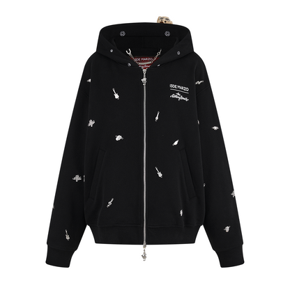 13DE MARZO Rolling Stones  Bear Zip Hoodie Black