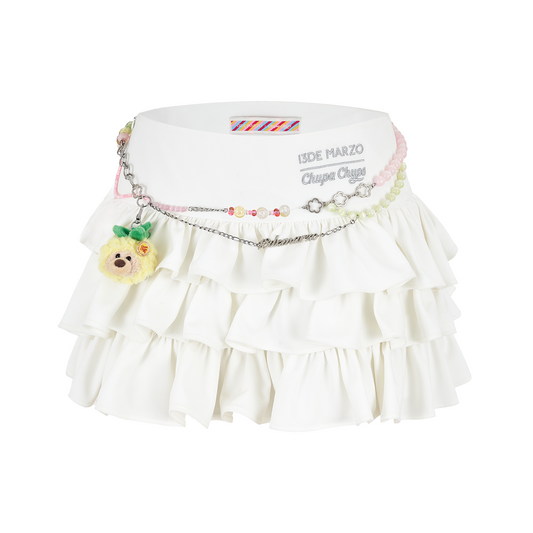 13DE MARZO x Chupa Chups Layered Tulle Skirt White