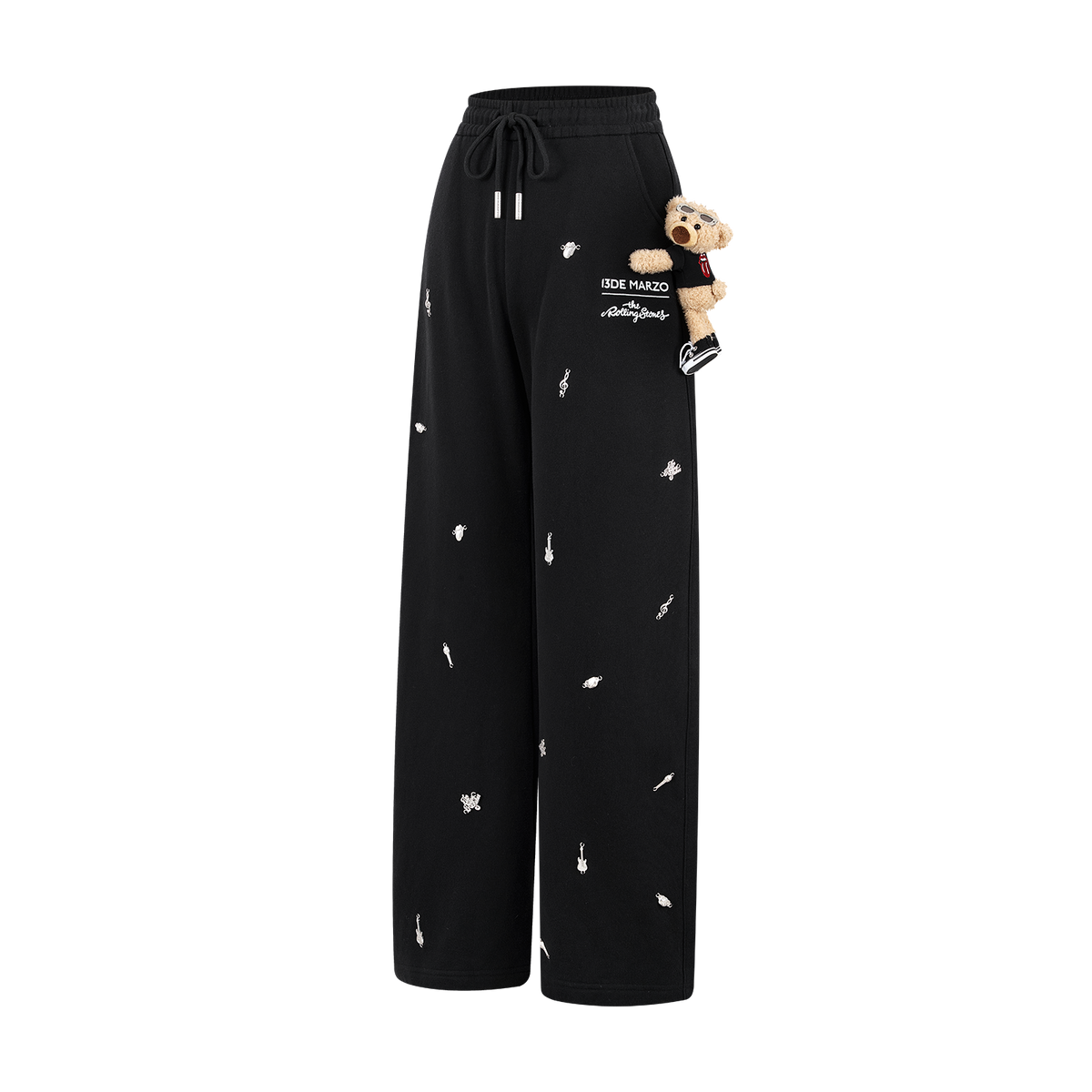 13DE MARZO Rolling Stones Bear Sweatpants Black
