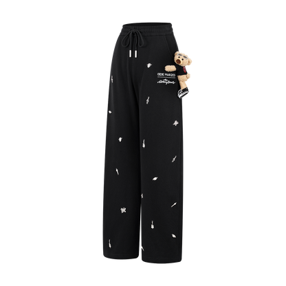 13DE MARZO Rolling Stones Bear Sweatpants Black