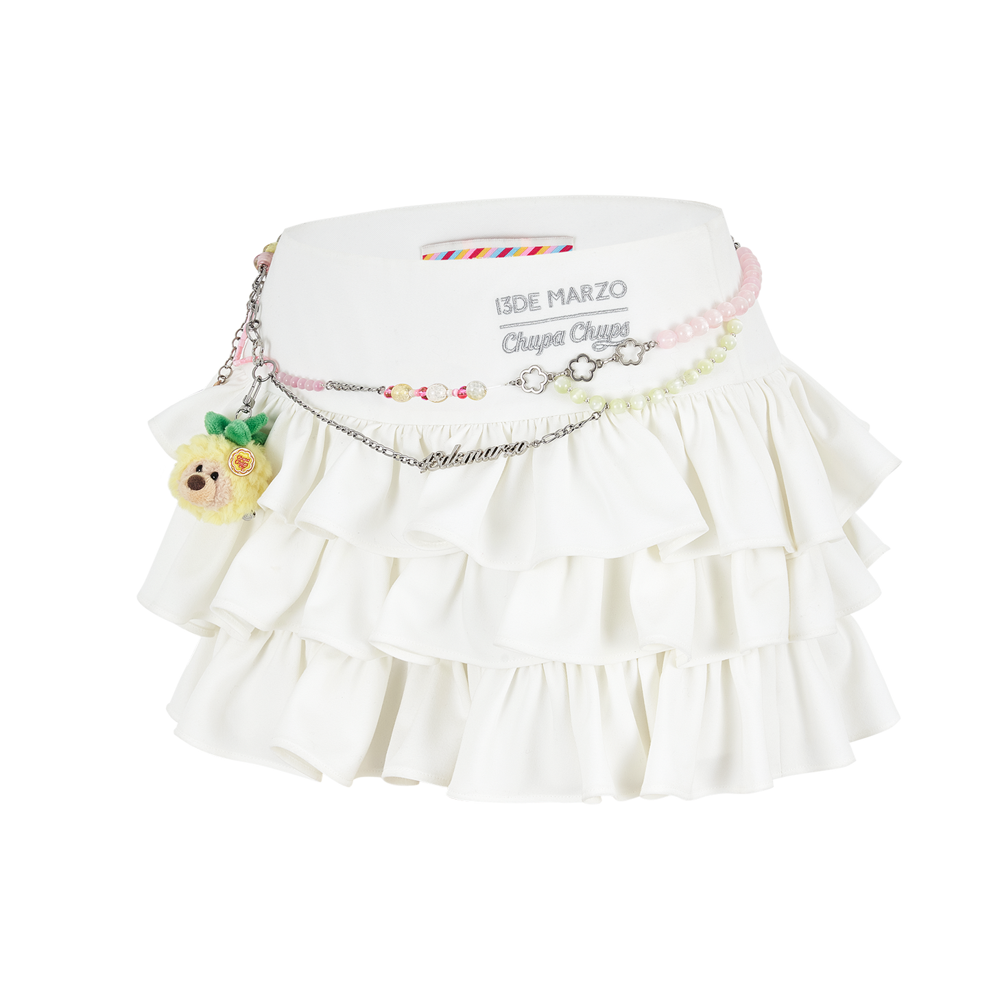 13DE MARZO x Chupa Chups Layered Tulle Skirt White