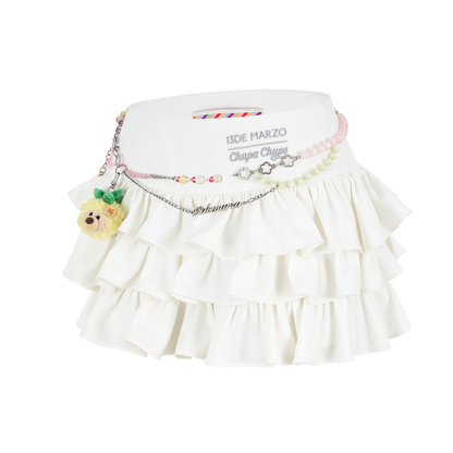 13DE MARZO x Chupa Chups Layered Tulle Skirt White