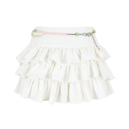 13DE MARZO x Chupa Chups Layered Tulle Skirt White