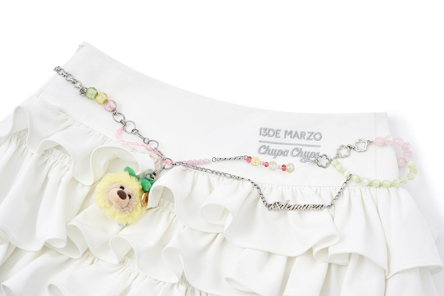13DE MARZO x Chupa Chups Layered Tulle Skirt White
