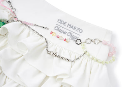 13DE MARZO x Chupa Chups Layered Tulle Skirt White