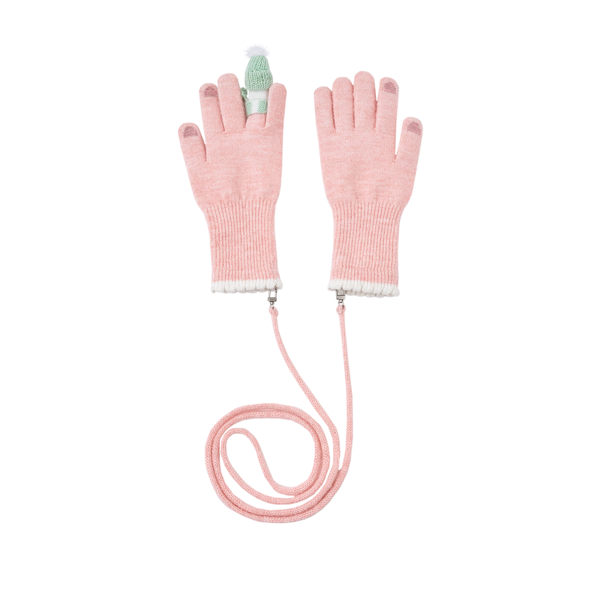 13DE MARZO Snow Bear Gloves Pink