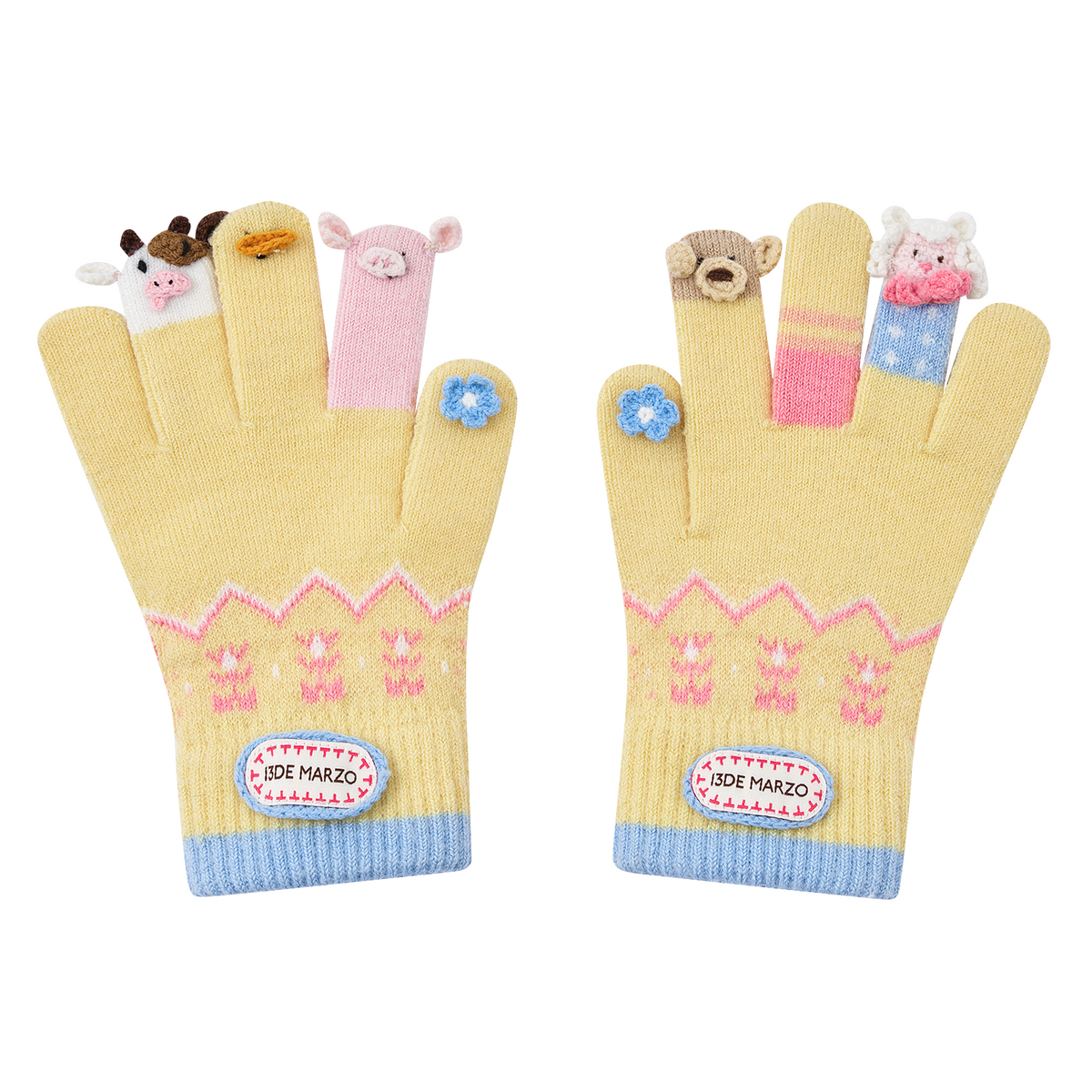 13DE MARZO Marzo Valley Plush Gloves Yellow