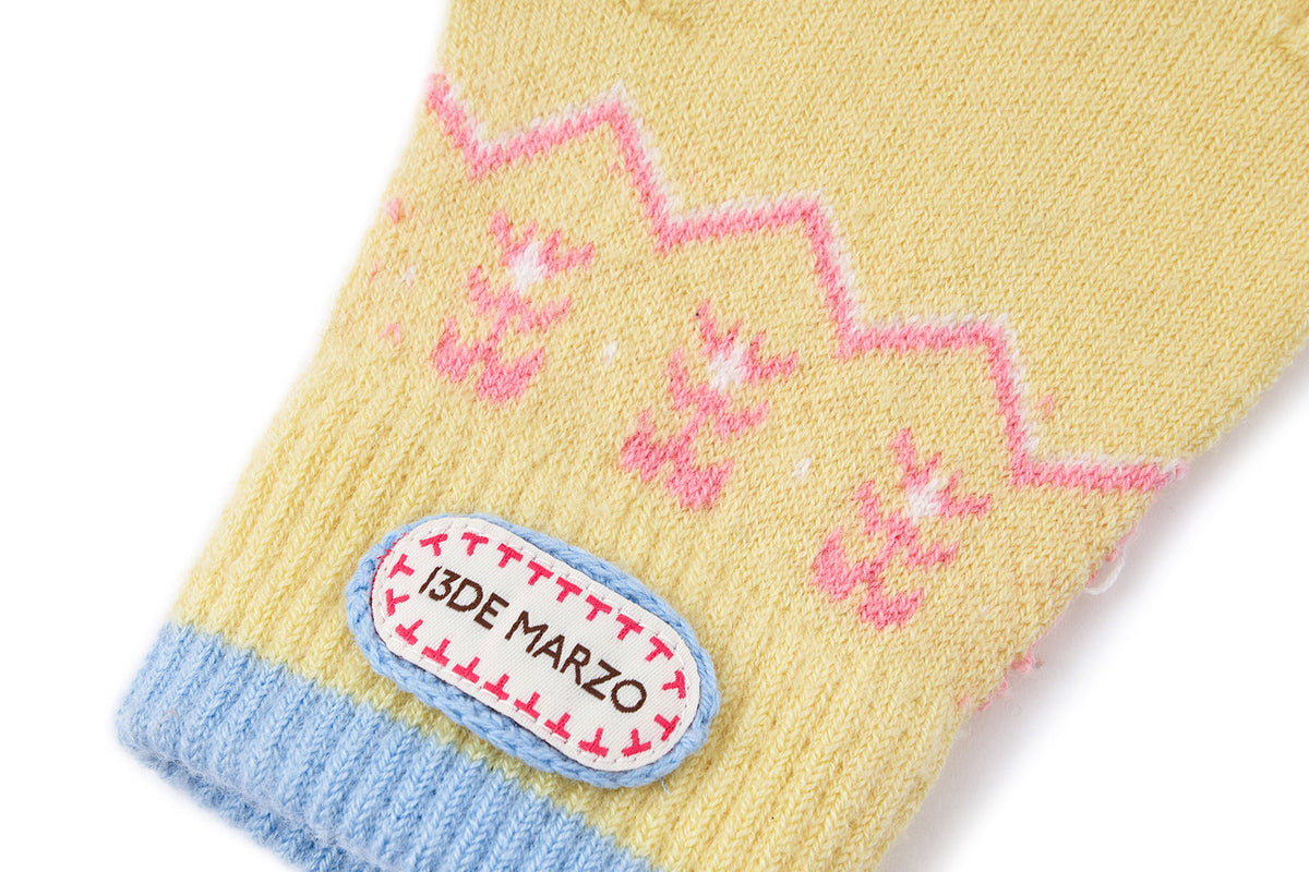13DE MARZO Marzo Valley Plush Gloves Yellow