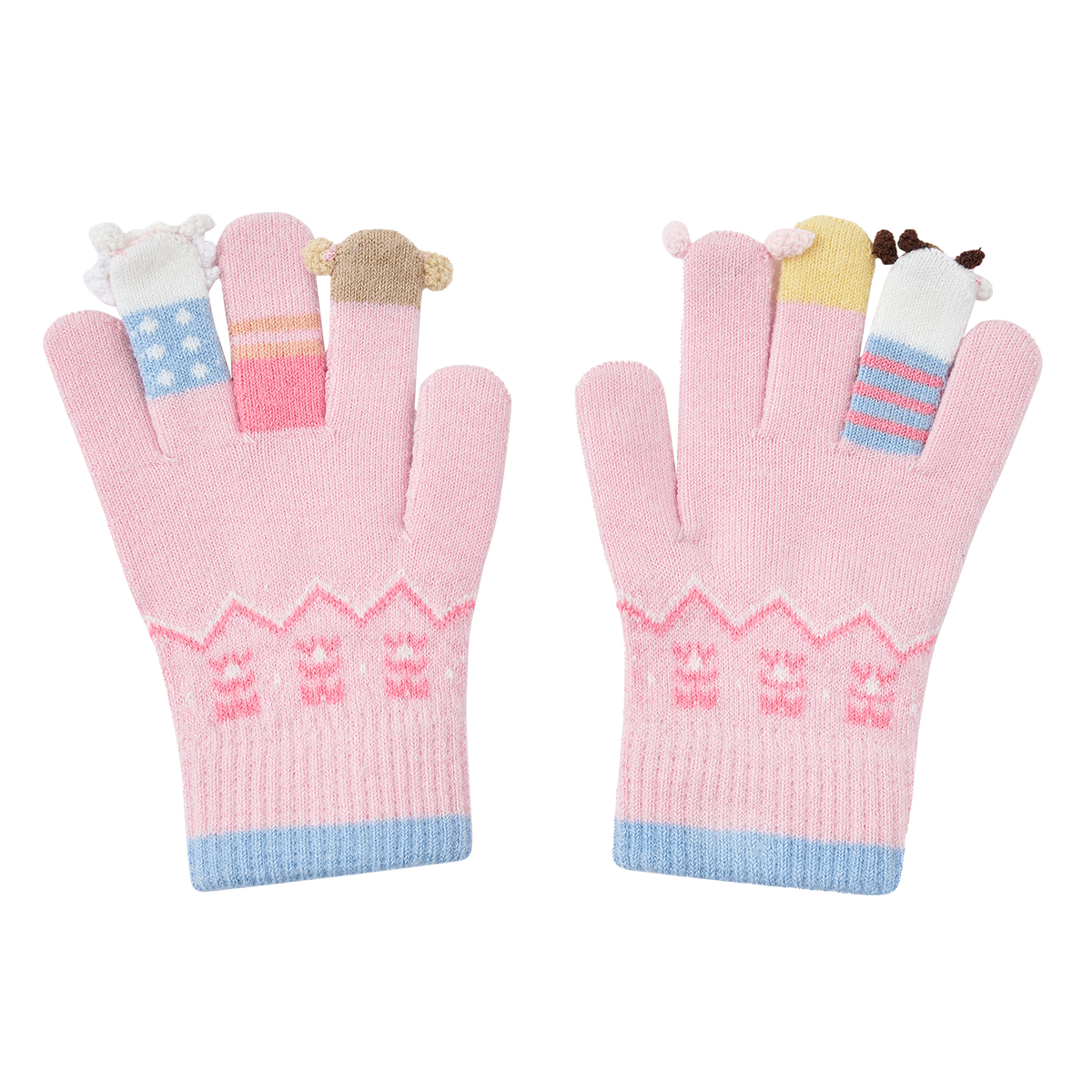 13DE MARZO Marzo Valley Plush Gloves Pink