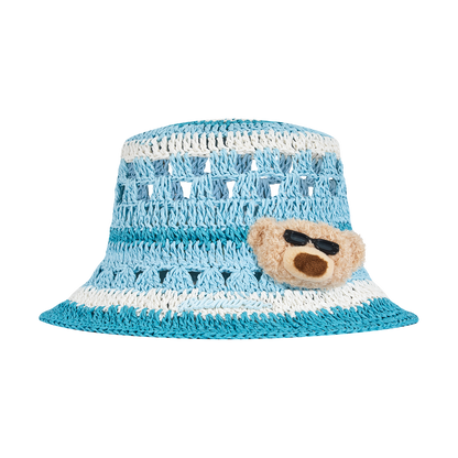 13DE MARZO Crochet Bucket Hat Blue