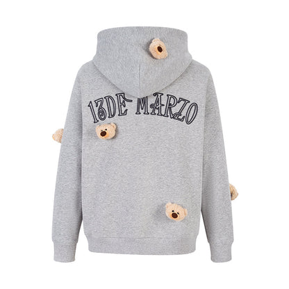 13DE MARZO Doozoo Full Zipper Hoodie Grey
