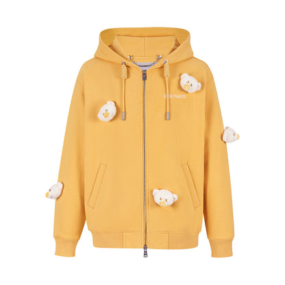 13DE MARZO Doozoo Full Zipper Hoodie Yellow