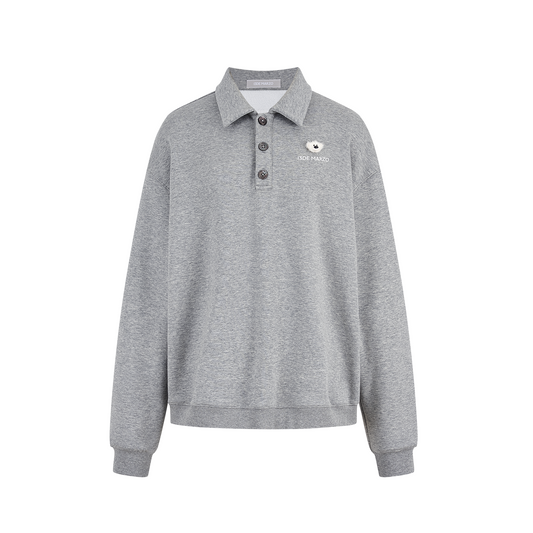 13DE MARZO Polo Long Sleeve Sweatshirt Grey