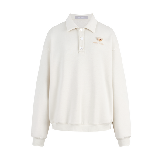 13DE MARZO Polo Long Sleeve Sweatshirt Beige