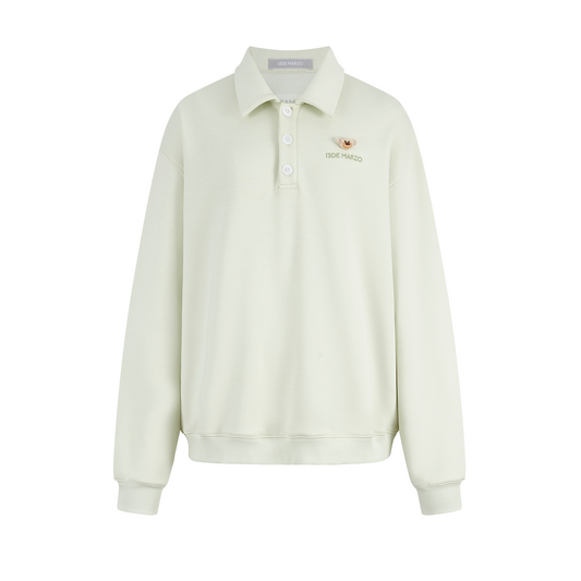 13DE MARZO Polo Long Sleeve Sweatshirt Green