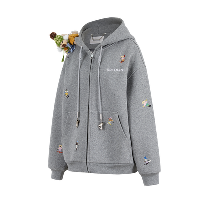 13DE MARZO Snow Bear Hoodie Grey