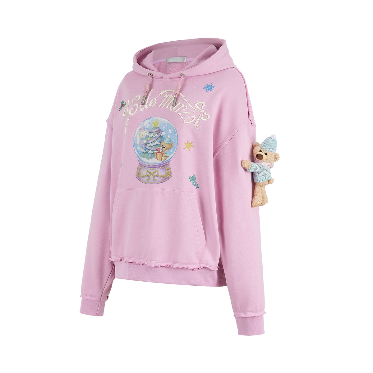 13DE MARZO Crystal Ball Print Hoodie Pink