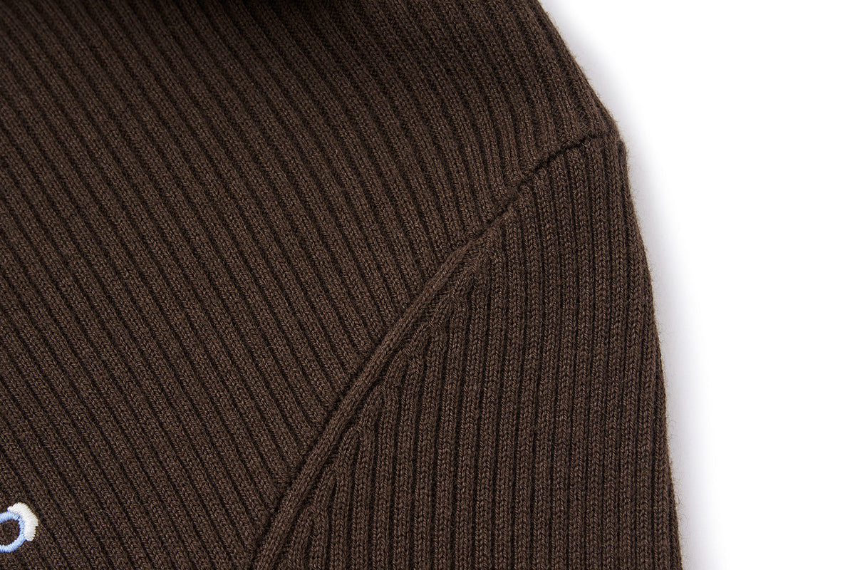13DE MARZO Snow Bear Asymmetric Cuff Top Brown
