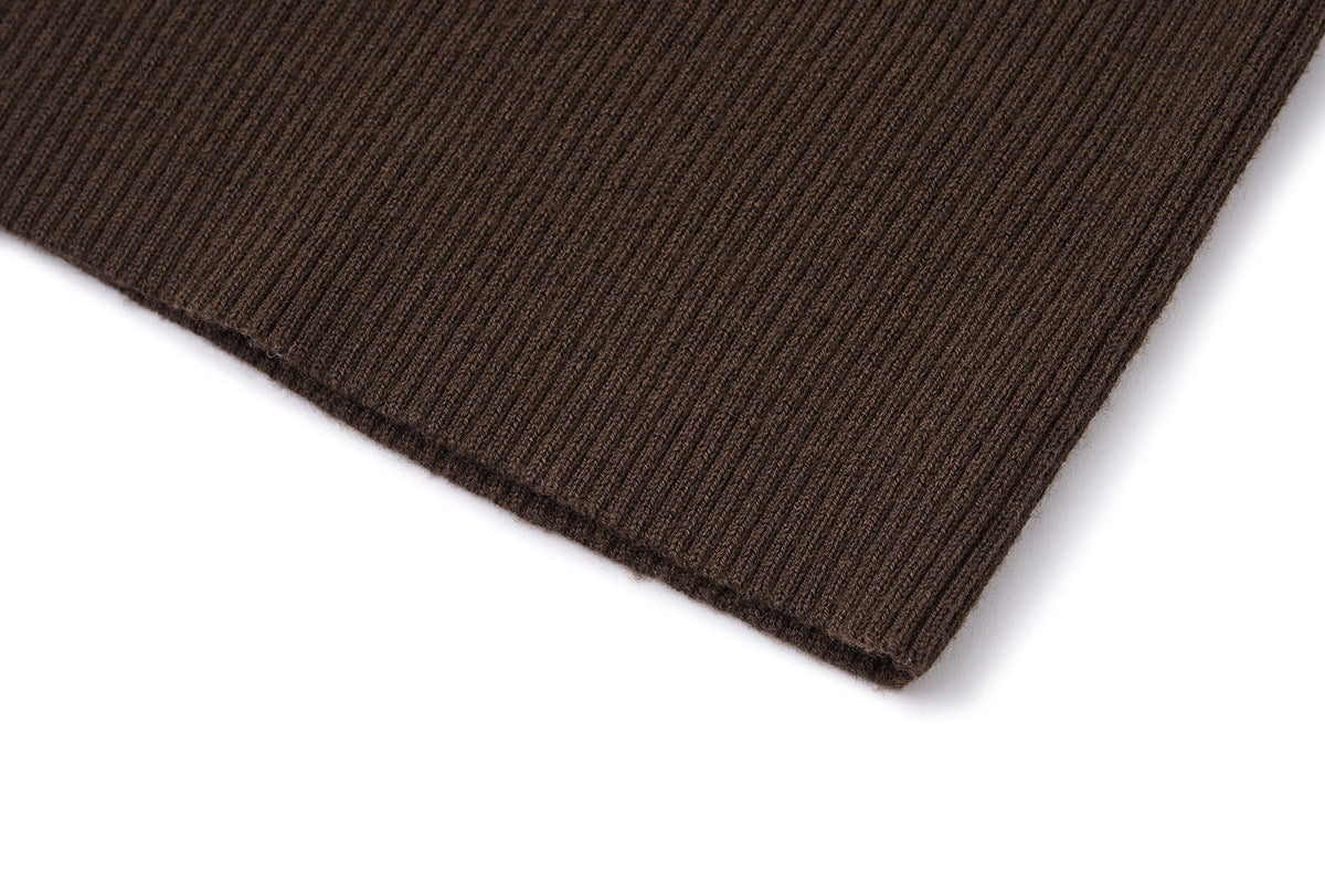 13DE MARZO Snow Bear Asymmetric Cuff Top Brown