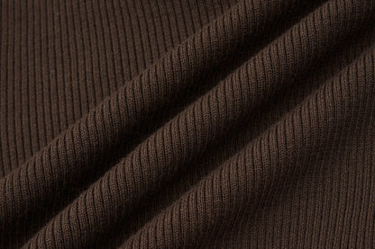 13DE MARZO Snow Bear Asymmetric Cuff Top Brown