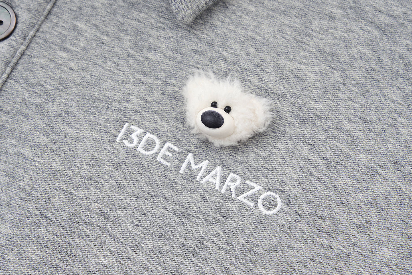 13DE MARZO Polo Long Sleeve Sweatshirt Grey