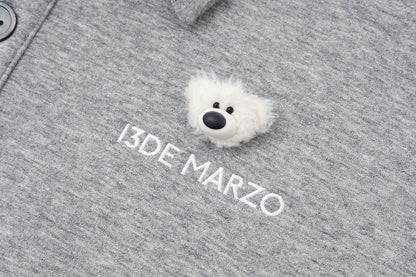 13DE MARZO Polo Long Sleeve Sweatshirt Grey