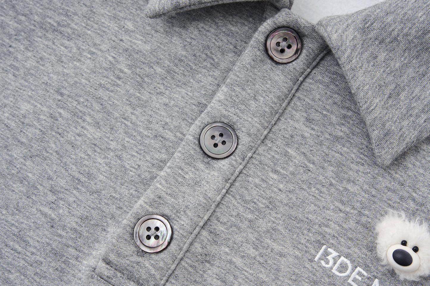 13DE MARZO Polo Long Sleeve Sweatshirt Grey