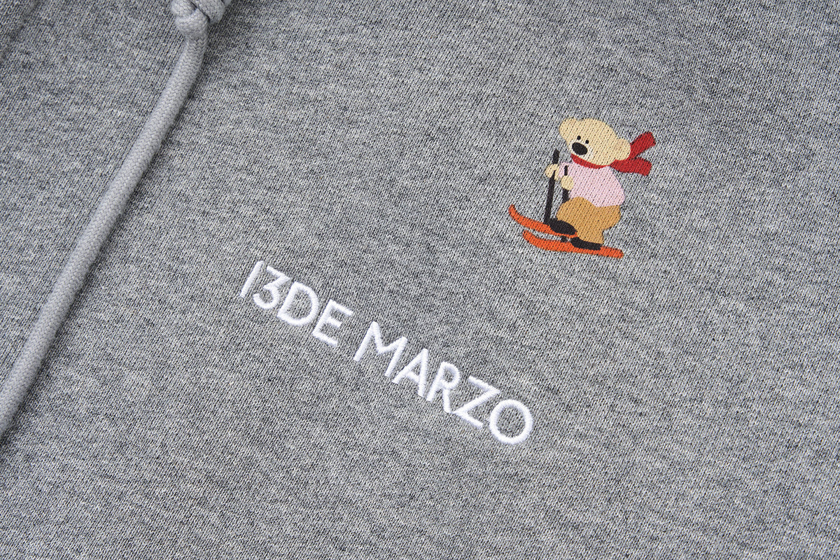 13DE MARZO Snow Bear Hoodie Grey