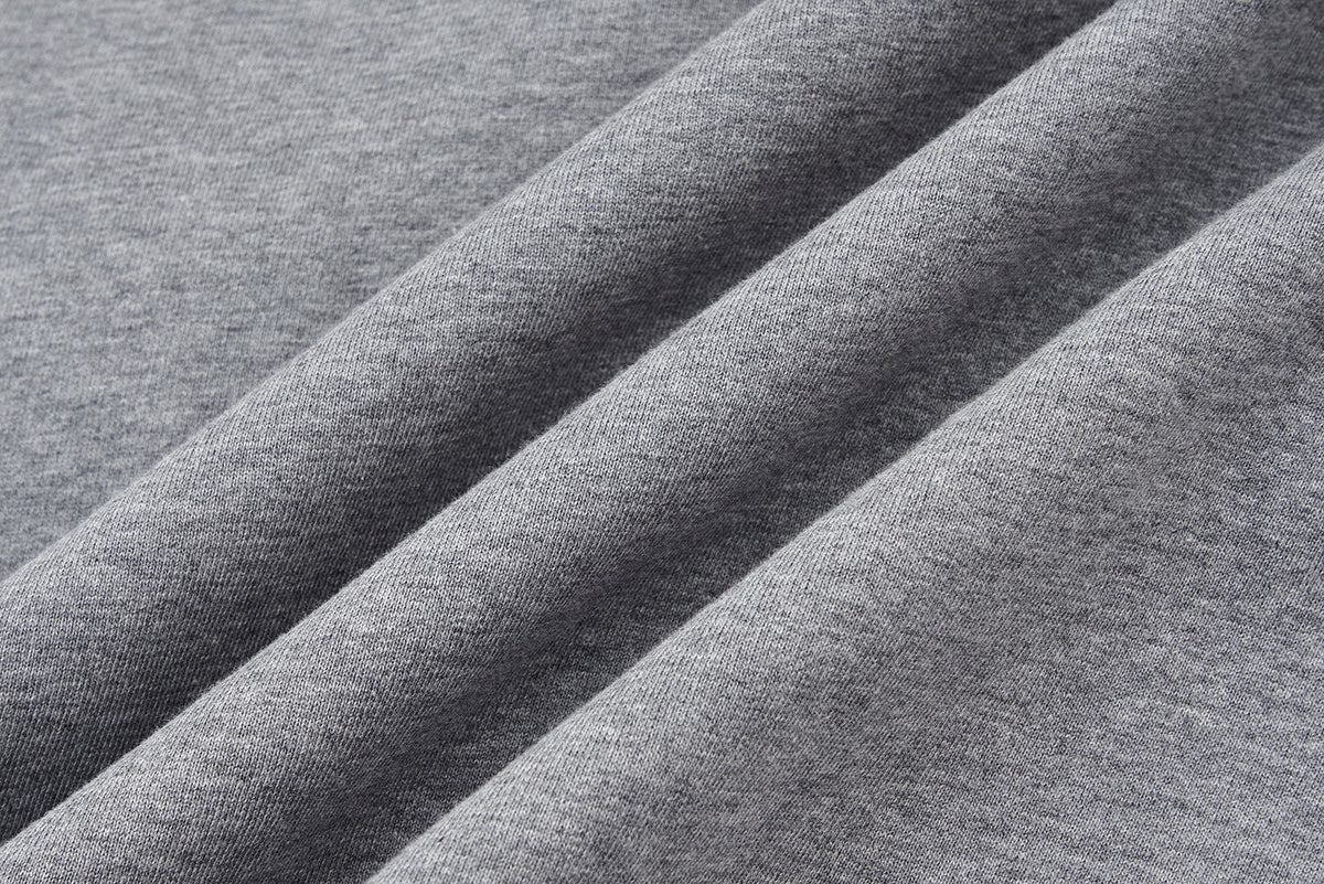 13DE MARZO All-Over Flocked Bear Zipper Hoodie Grey