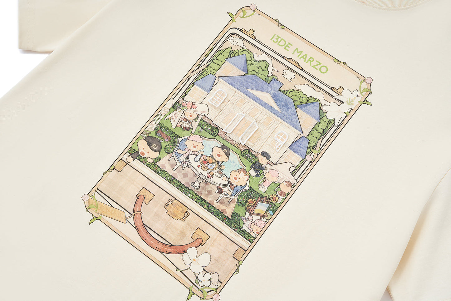 13DE MARZO Manor Party Illustration T-shirt