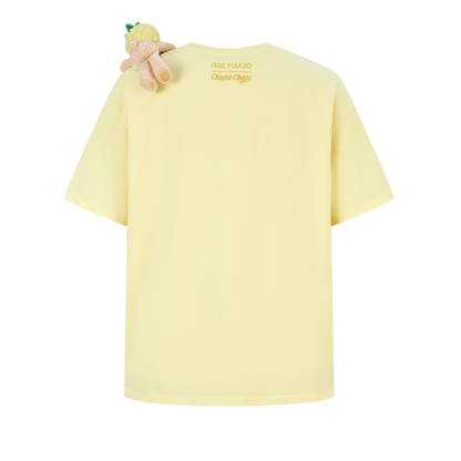 13DE MARZO Bear Graphic Lollipop Tee Yellow