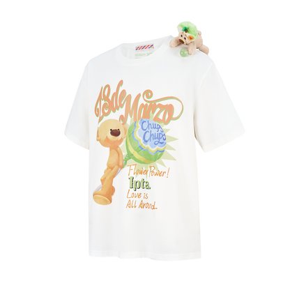13DE MARZO Bear Graphic Lollipop Tee White