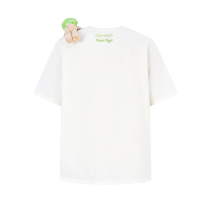 13DE MARZO Bear Graphic Lollipop Tee White