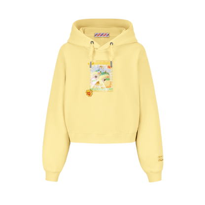 13DE MARZO Lollipop Wrapper Cropped Hoodie Yellow