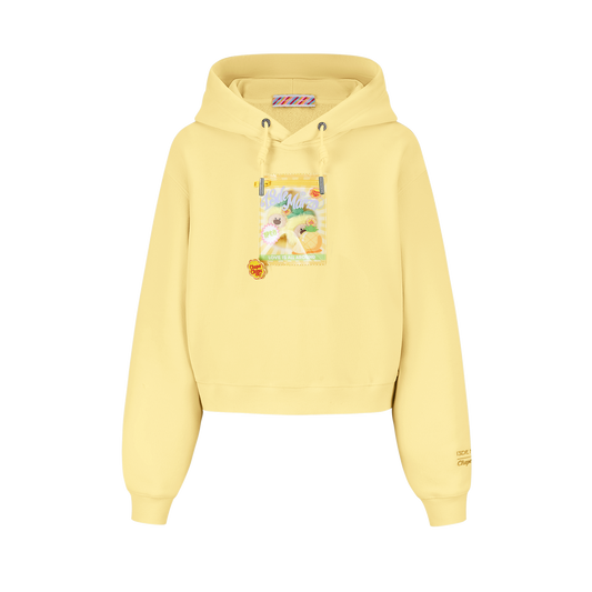 13DE MARZO Lollipop Wrapper Cropped Hoodie Yellow