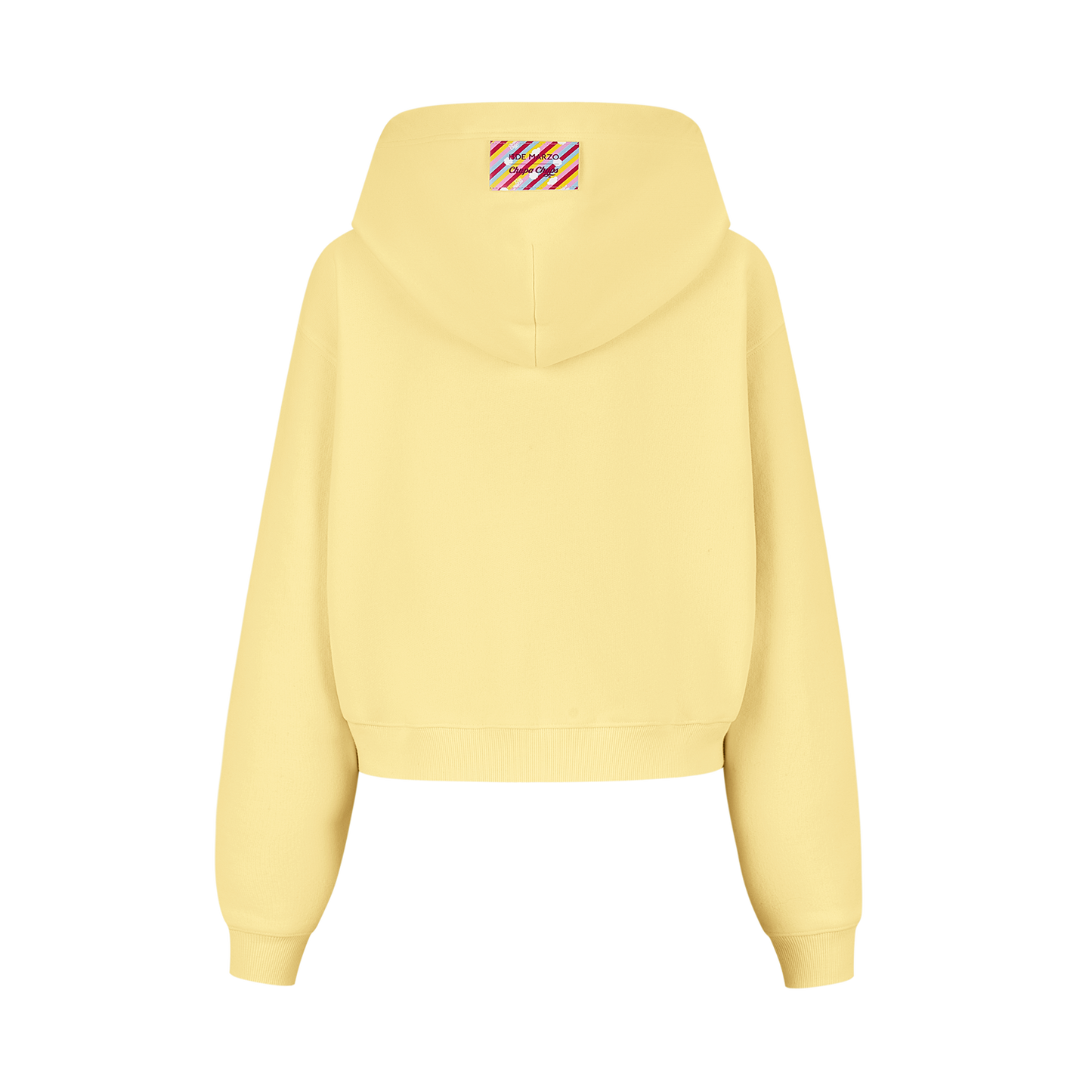 13DE MARZO Lollipop Wrapper Cropped Hoodie Yellow