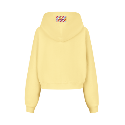 13DE MARZO Lollipop Wrapper Cropped Hoodie Yellow