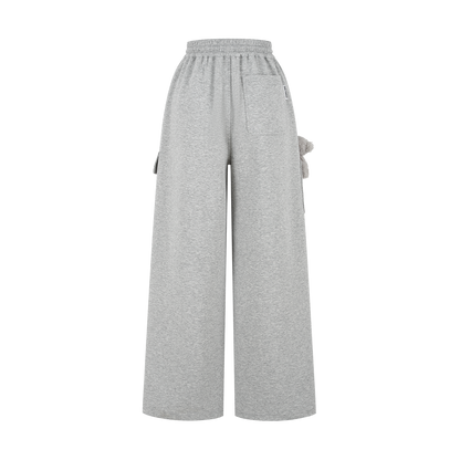 13DE MARZO Pocket Bear Wide-leg Sweatpants Grey