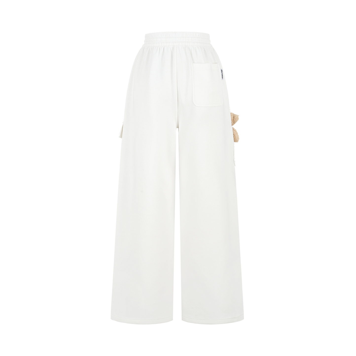 13DE MARZO Pocket Bear Wide-leg Sweatpants White