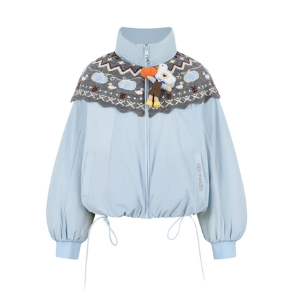 13DE MARZO Marzo Valley Bear Bud Down Jacket Blue