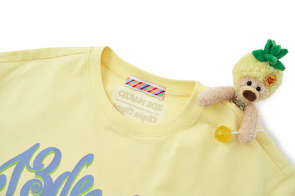 13DE MARZO Bear Graphic Lollipop Tee Yellow