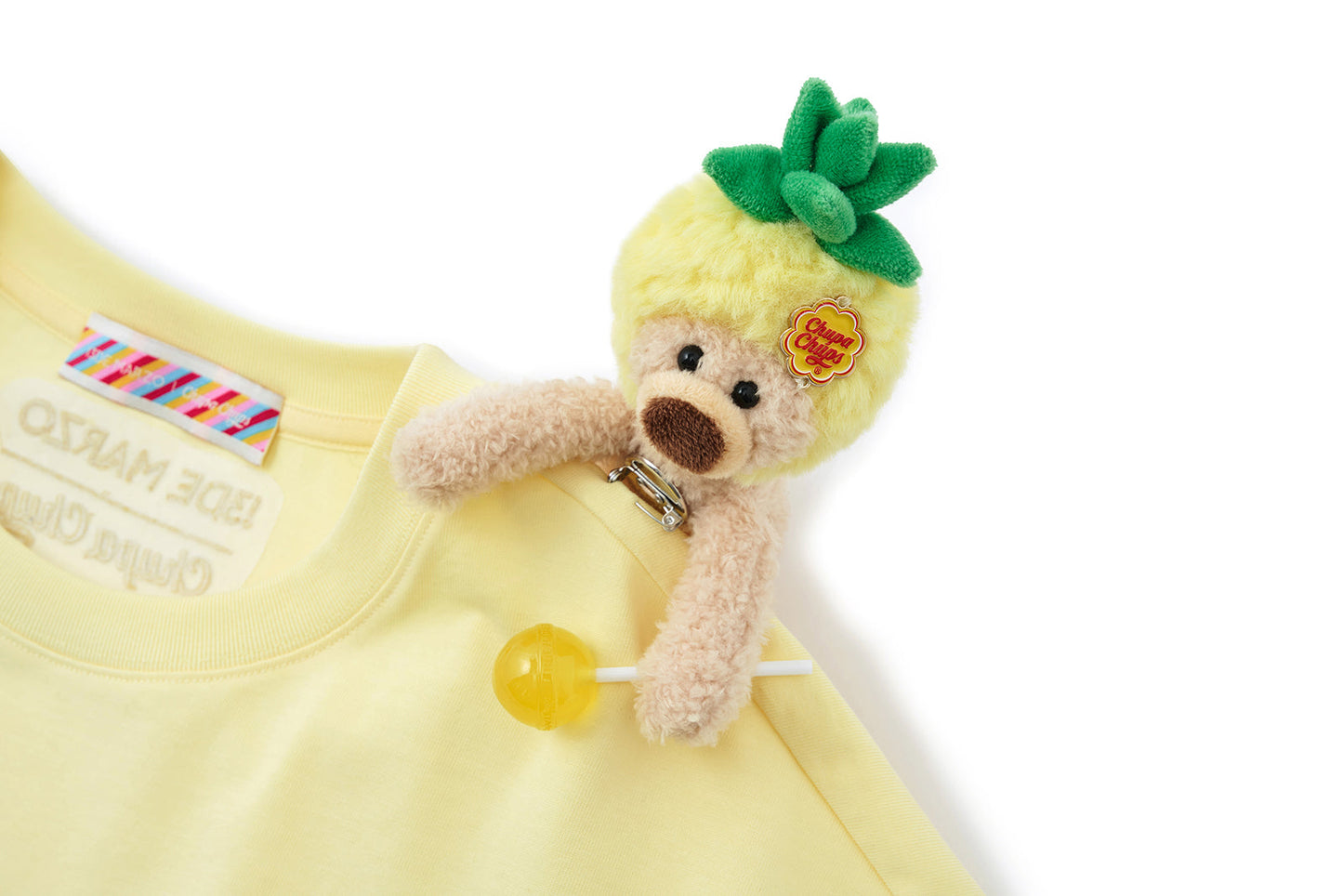 13DE MARZO Bear Graphic Lollipop Tee Yellow