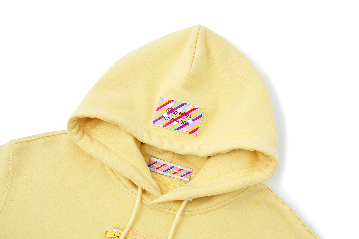 13DE MARZO Lollipop Wrapper Cropped Hoodie Yellow