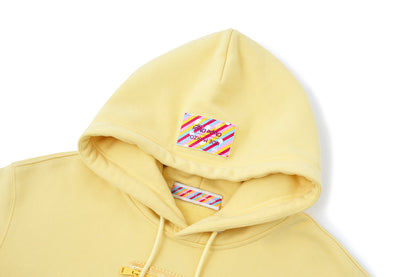 13DE MARZO Lollipop Wrapper Cropped Hoodie Yellow