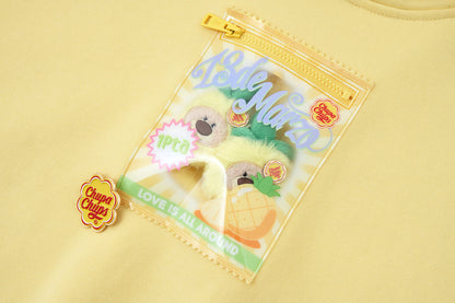 13DE MARZO Lollipop Wrapper Cropped Hoodie Yellow