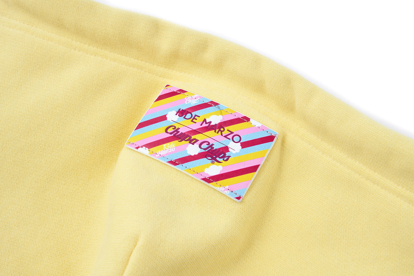 13DE MARZO Lollipop Wrapper Cropped Hoodie Yellow